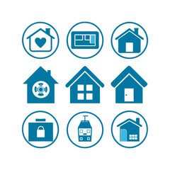 set of home icons isolated