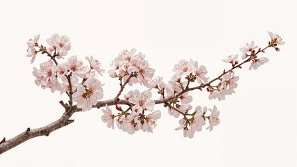 Obraz premium Sakura branch covered with blooming cherry flowers.