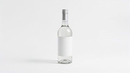 Empty bottle against a white backdrop. Design presentation template.