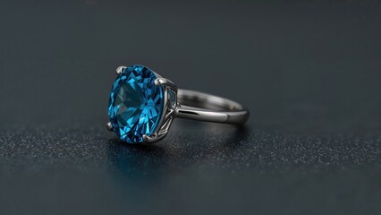 Beauty and luxury embodied in a blue stone ring, isolated on a simple background
