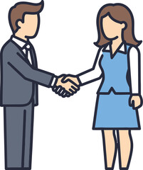 Fototapeta premium Businesspeople Handshake Agreement Icon Illustration