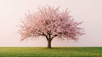 Fototapeta premium Blooming cherry flowers in a vibrant spring garden
