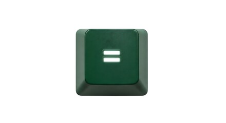 Green equals keycap on white background