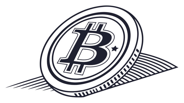 Bitcoin cryptocurrency coin illustration.