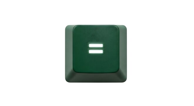 Green equals keycap on white background