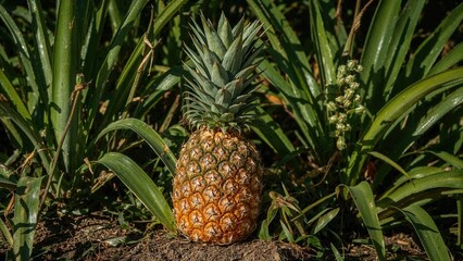 Obraz premium Organic fresh fruit stand featuring healthy plants