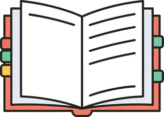Open Book Flat Design Icon Illustration