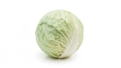 Fototapeta premium Complete fresh cabbage set on a white surface.