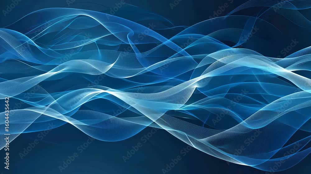 Poster dynamic blue wave patterns ripple and flow smoothly, creating a tranquil atmosphere that captivates 