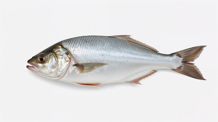 Fototapeta premium Pomfret fish presented fresh on a white canvas