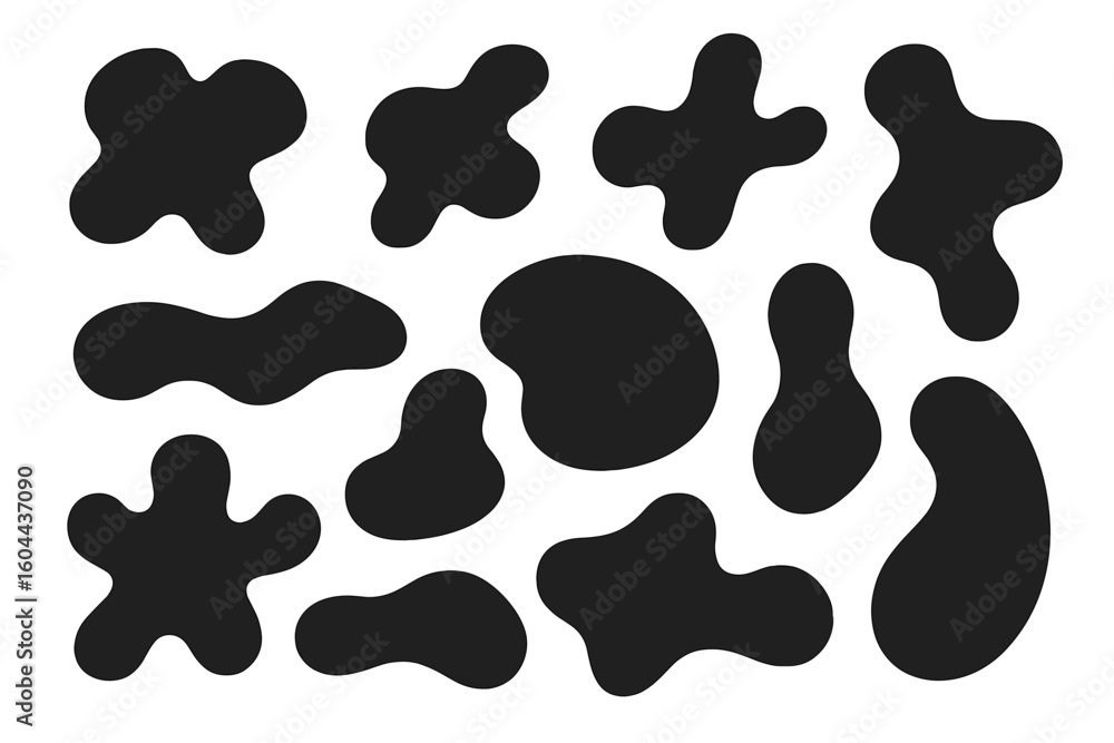Poster blob shapes vector illustration. abstract organic blob shape set on a white background. modern desig