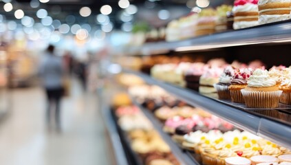 Bakery display in a supermarket