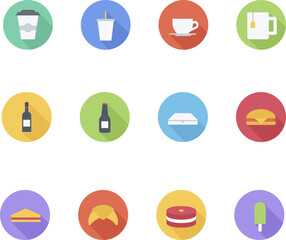 set of flat icons