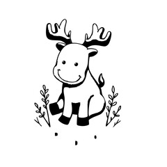 christmas reindeer with blank sign