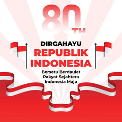 80th hut ri indonesia independence day banner vector design template