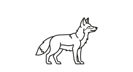 Sleek vector illustration of a stylized fox, standing out against a stark white backdrop, perfect for logos and digital designs