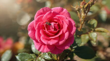 Fototapeta premium Small creature on a rosy petal