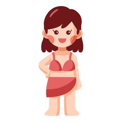 This Girl (with swimsuit) illustration is suitable for summer holiday, camping, family trip, etc.