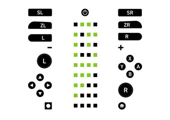 フラットシンプルなゲームボタンのイラストセット
