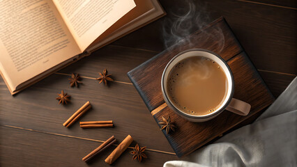 cinnamon and hot coffee