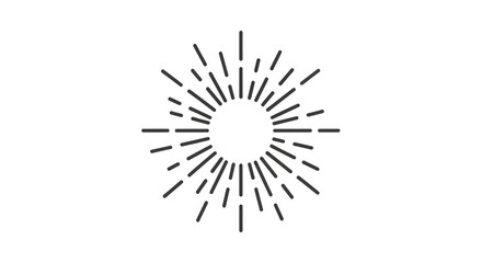 Fototapeta premium Minimalist starburst graphic with radial lines emanating from a central void for logo or design element