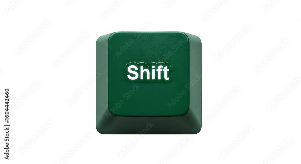 Poster green shift key from a computer keyboard on white background