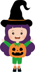 Cute Halloween Costume Witch Girl