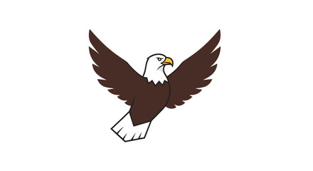 Obraz premium Majestic eagle soars, emblem of freedom and power, wings spread against a pristine background, iconic symbol of strength and liberty