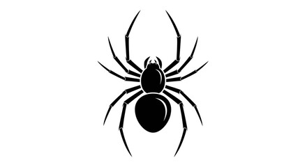 Elegant Spider Silhouette Illustration on a Plain White Backdrop for a Clear Artistic Statement