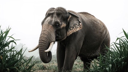 Artistic depiction of an Asian elephant species