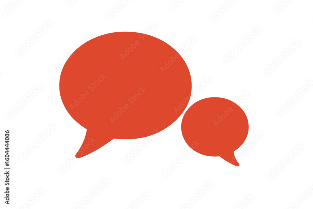 Poster red speech bubbles vector icon set for communication and dialogue. chat message or comment symbol fo