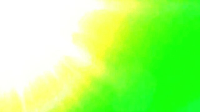 big sunlight ray from the side, white bright yellow ray on green screen, sun rays full screen animation, 2d animated realistic sun warm chroma key filter, natural lights blur from angle