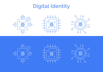 Personal Digital Identity Icon – Encrypted Access, Recognition Tech, Cyber Entry, ID Scan, Verified Person