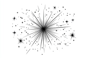 Sparkle black white art.