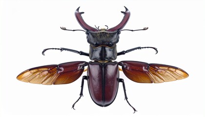 stag beetle isolated on white background