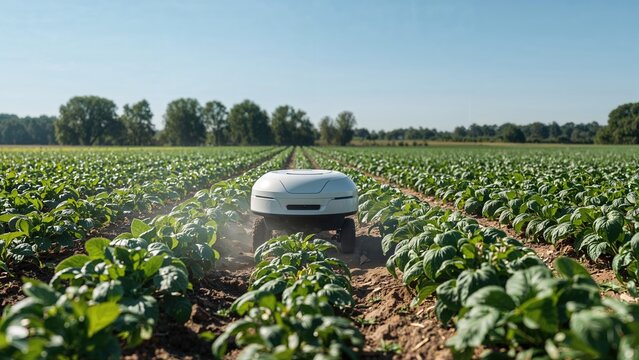 Farmers utilize intelligent robotic helpers to detect weeds and apply herbicides, improving yield and operational effectiveness.
