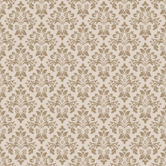Brown damask seamless pattern vector for wallpaper, this damask pattern vector is ideal for textiles, packaging and elegant damask pattern vector prints