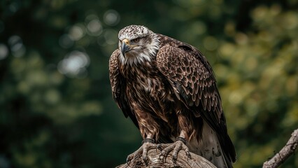 Majestic bird keeps watch on visitors in a wildlife reserve.