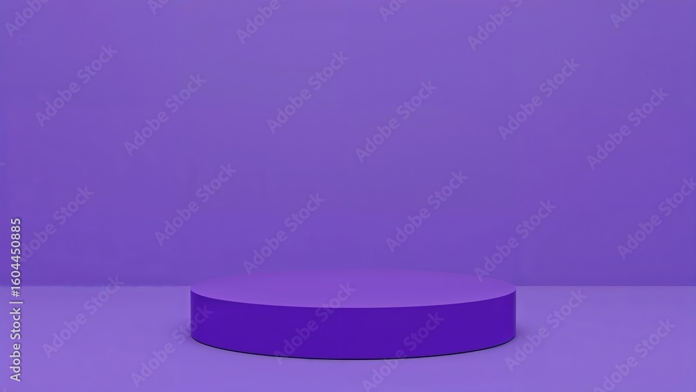 Aufkleber purple dual-cylinder podium 3d render intended for product display on a simple background