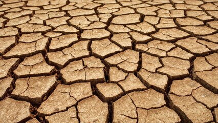 Arid, fissured soil during the hot season