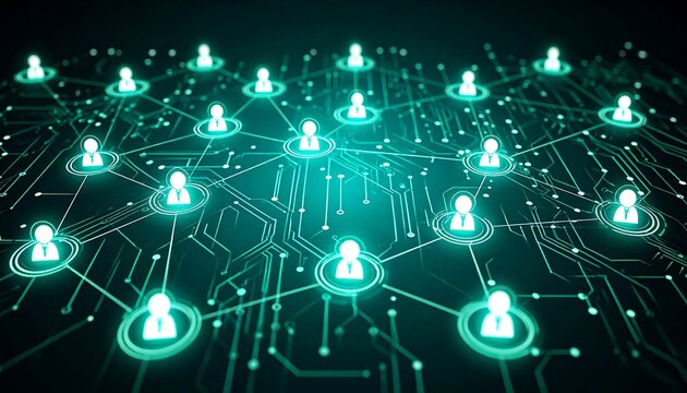 Networked people on circuit board