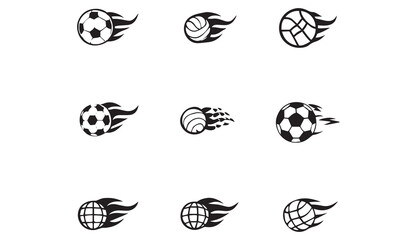 Silhouette set of a basketball