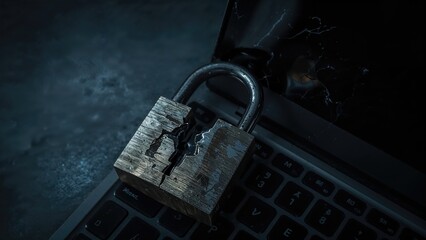 Security lock failure on computer keyboard - unauthorized access detected