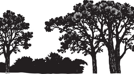 Forest landscape. Hand drawn vector illustration