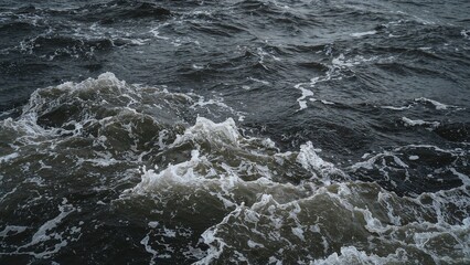 Churning water in a rough river scene