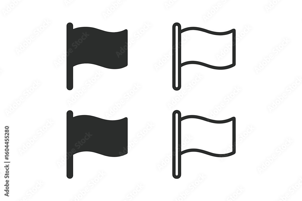 Aufkleber flag icon vector set collection featuring solid filled outline designs symbol banner interface ui ux