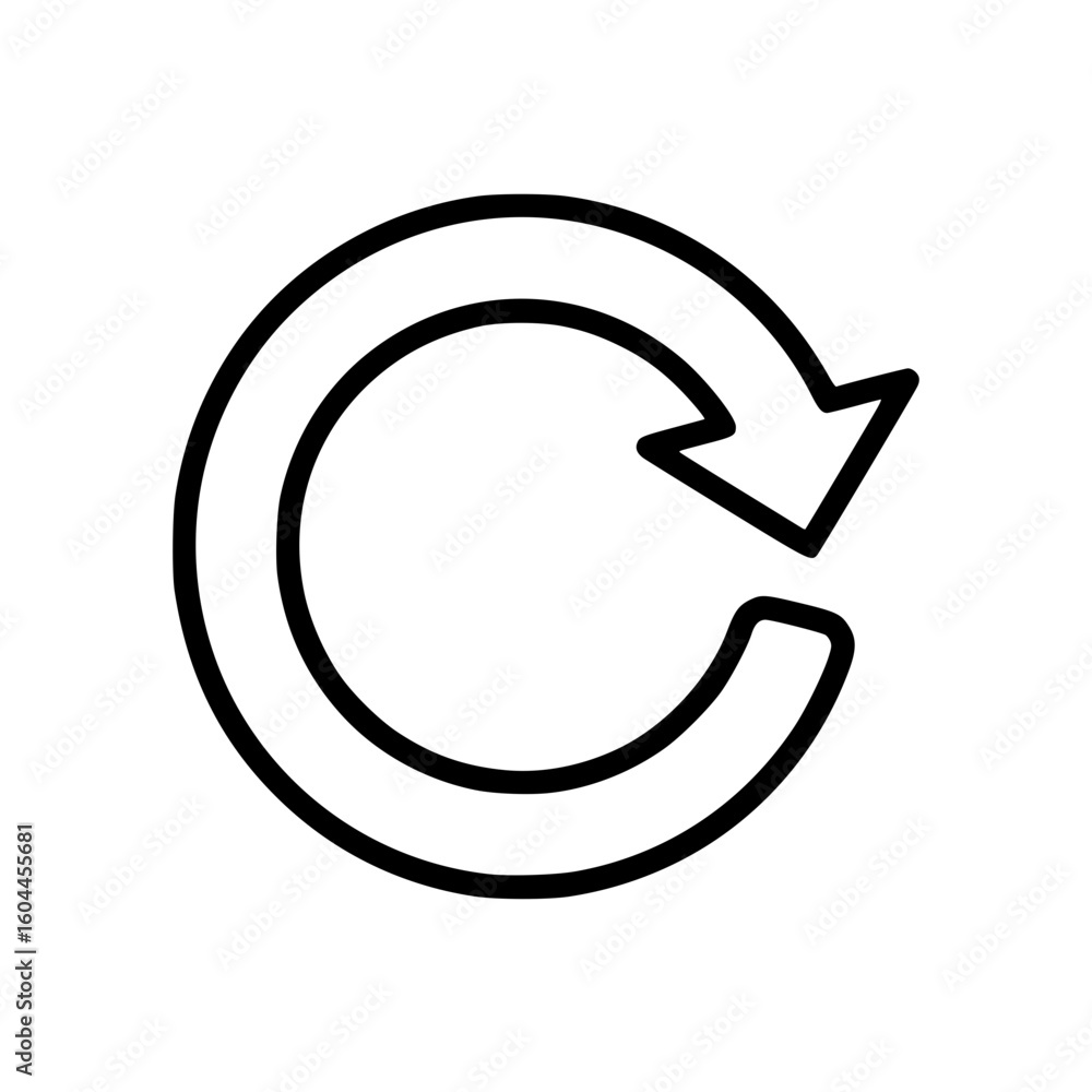 Poster outline icon of refresh symbol representing update concept