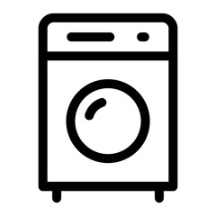washing machine icon. Laundry icon. Laundry machine line icon – editable stroke symbol for washing, home appliance, and cleaning service.
