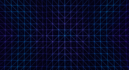 Dynamic neon grid background with vibrant blue and purple lines for modern digital designs