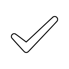 Outline icon of a check mark symbol